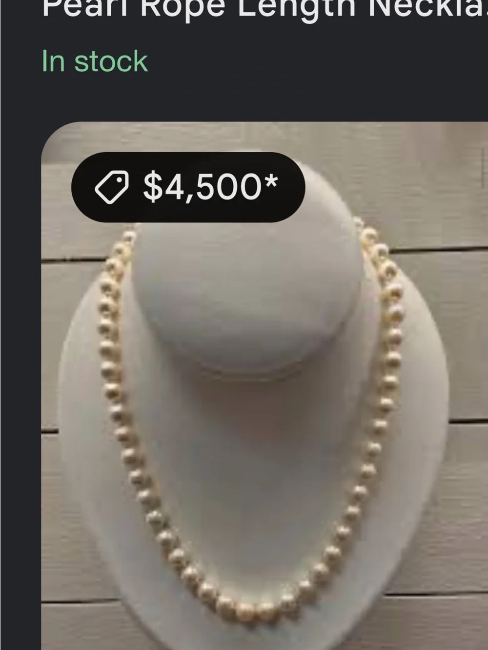 Vintage Cream Faux Pearl Strand Necklace no flaws